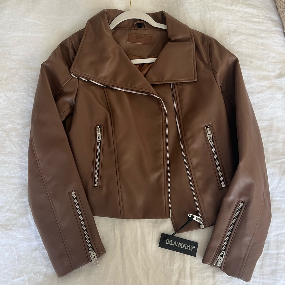BLANKNYC Brown Leather Jacket - size small